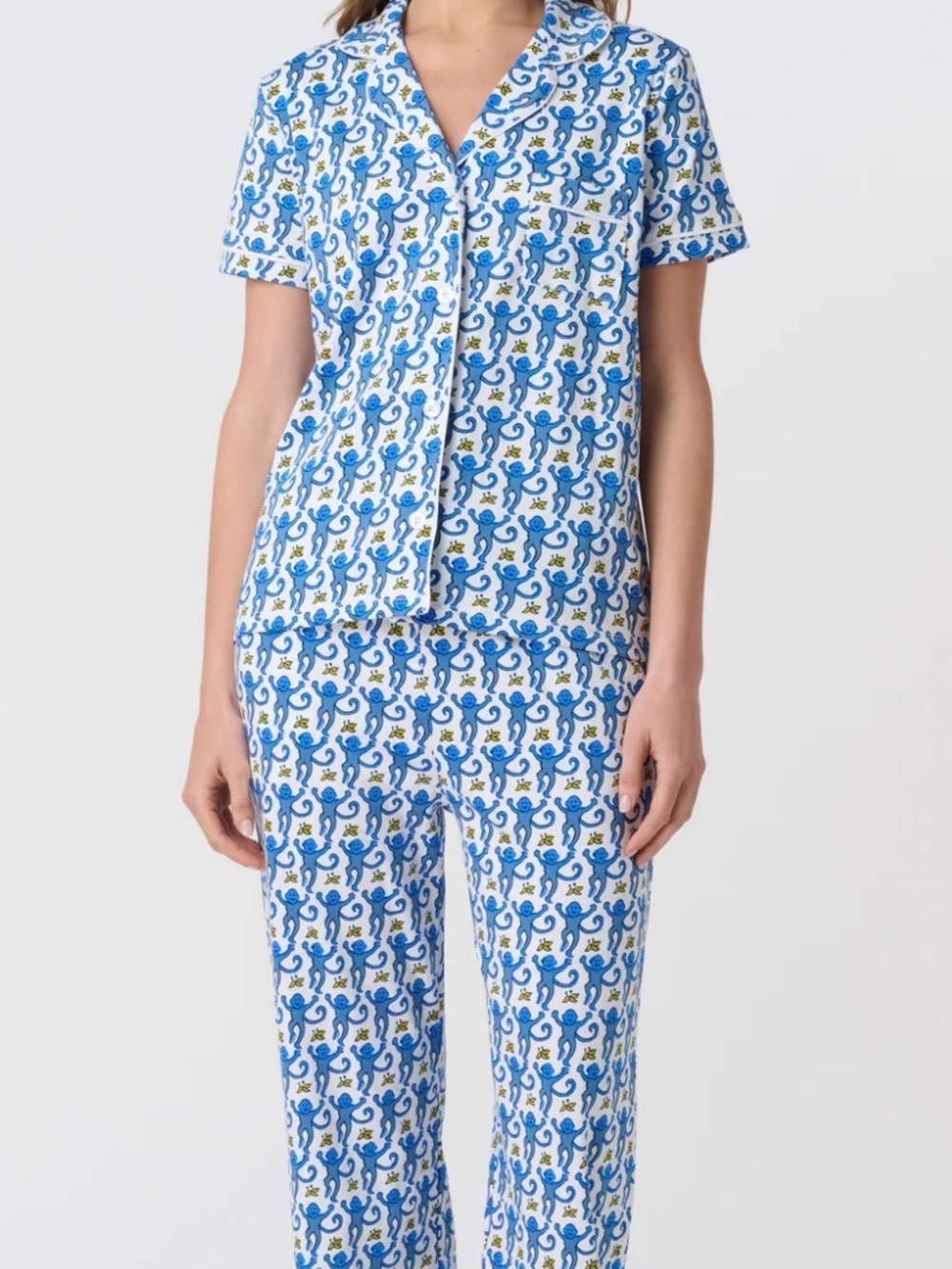 Roller Rabbit Blue Monkey Fiora Pajama Set